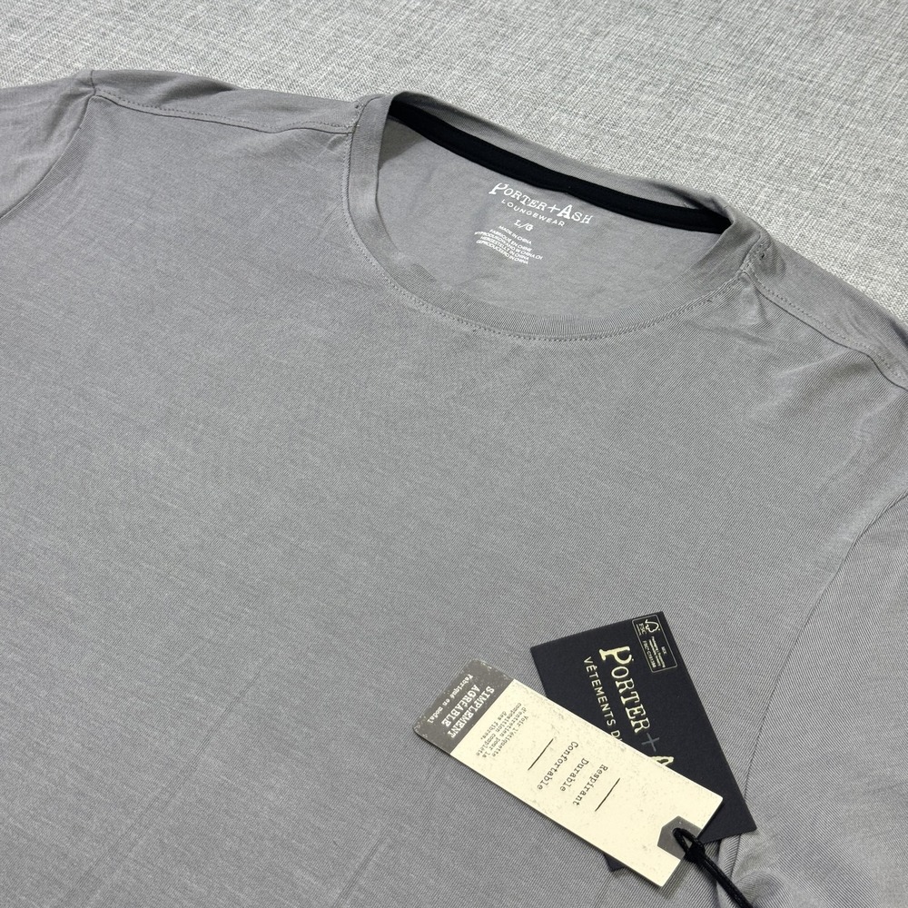 Porter + Ash T-Shirt Mens Large Gray Modal Stretch Tagless Loungewear Jersey